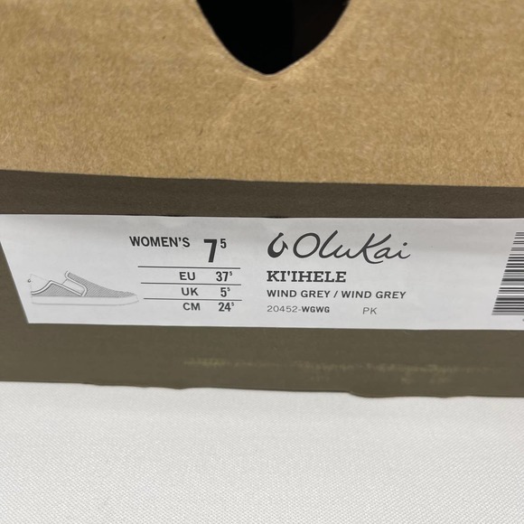 Olukai Ki‘ihele Convertible Heel Slip-On Sneakers in Wind Grey Size 7.5 New - Picture 7 of 7